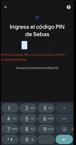 Pin incorrecto Uber