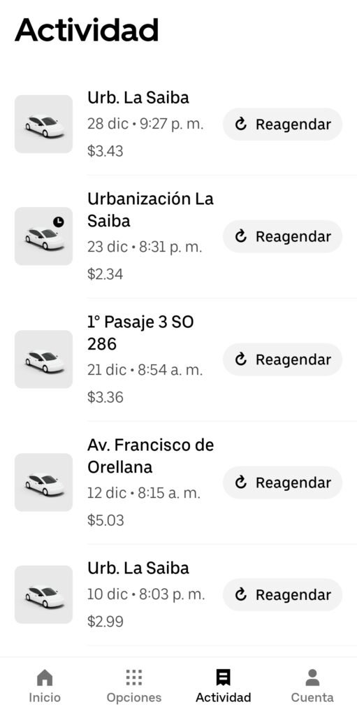 Historial de Viajes