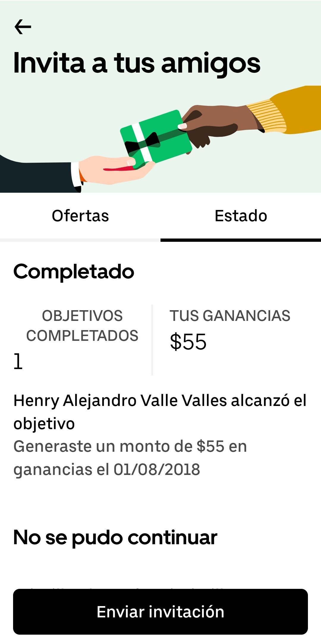 invitar amigo Uber conductor