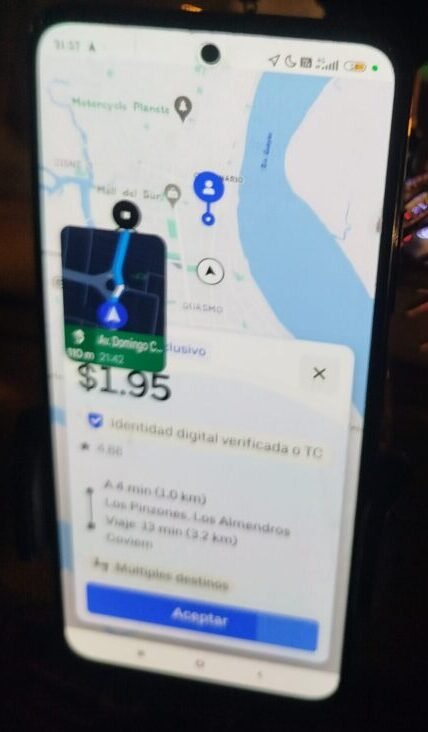 nuevo pedido de viaje Uber Driver