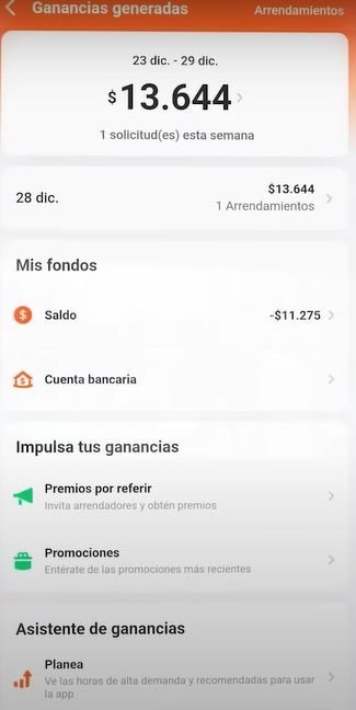 didi conductor ganancias