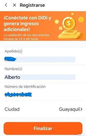 didi conductor registro nombres